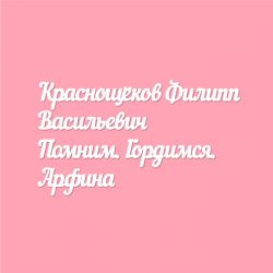 Чипборд. Краснощёков Филипп...